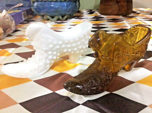 Fenton miniature boot vases - fenton,