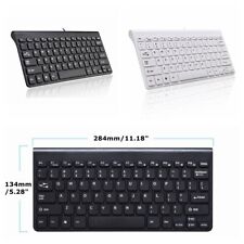 Small Waterproof 78 Keys Wired USB Keyboard for PC Desktop Laptop Computer White