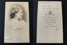 Walker, London, Miss Stirling Vintage Albumen Print CDV.Miss Stirling, Born Fan
