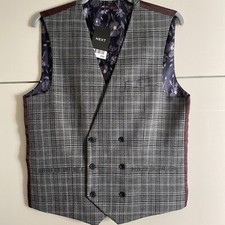 NEXT Mens Grey Check Double