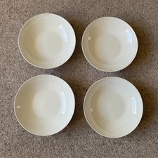 Dartington Large Bowls x 4 Pasta Soup Cereal White Porcelain Textured - 22cm