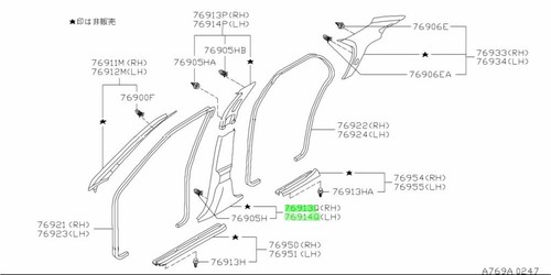 Oem garnish center pillar - center,