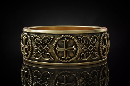 Mens gothic cross ring 925 - ring,