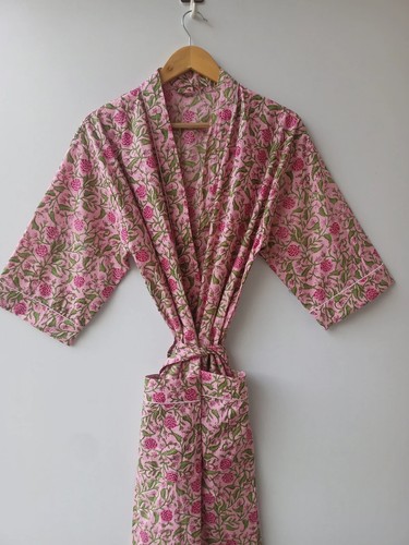 Indian cotton robe long - indian, kimono