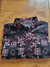 The Kooples Patterned Shirt Size Small Mens Black   Red Print 