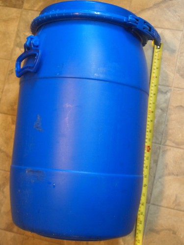 Blue plastic barrel gallon - blue,
