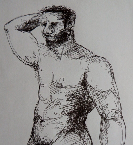 Ink drawing male - ink,