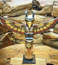 Wooden statue tribal eagle - statue,
