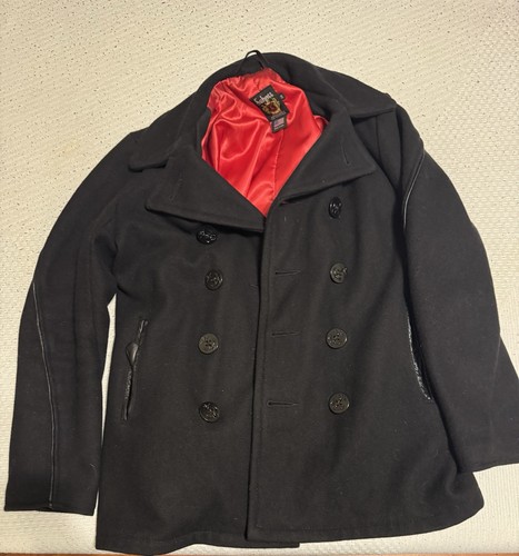 Schott 740c pea coat black - 740c, 38