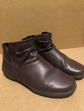 Hotter Ladies Purple/ Wine Murmur Double Zip Ankle Boots size 4.5 UK Std