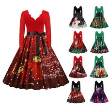 Women Christmas Vintage Midi