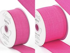 Fuchsia Pink Wired edge Burlap