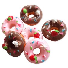 6pcs Iced Donut Resin Kawaii