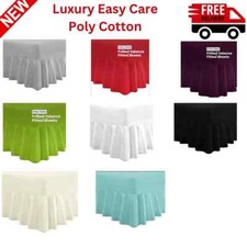 INDUS TEXTILES EXTRA DEEP POLYCOTTON FRILLED VALANCE SHEET ALL SIZES BED SHEETS