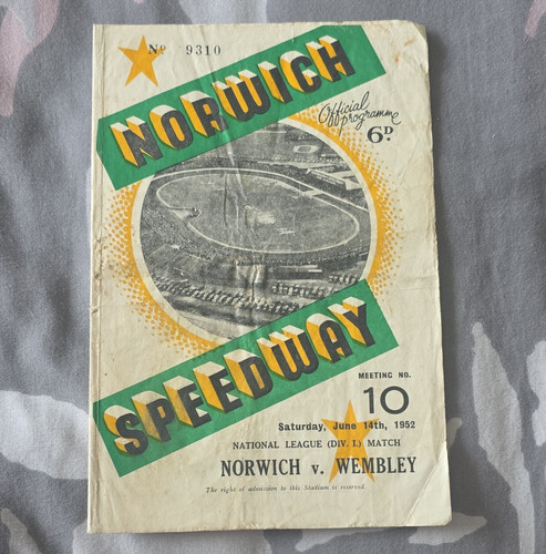 Norwich speedway autographed - speedway,