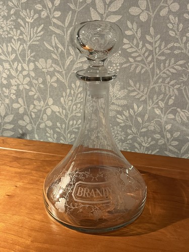Vintage glass ships etched - ships,
