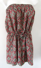 Primark Playsuit Ladies 10/12 Shorts strapless abstract pattern Jumpsuit Women's