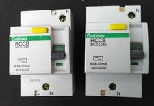 Crabtree Starbreaker RCD/RCCB 30mA  80A, 63A  380/S030 & 363/S030. ! Live tested