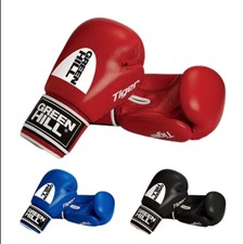 Greenhill Tiger Leather Boxing Gloves Training Sparring Punch Bag Kickboxing MMA