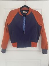 JOY Louche navy and orange bomber jacket size 10 with polka dot lining