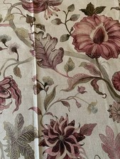 Beige And Pink Modern Floral Fabric Remnant 138cm W X 55cm D