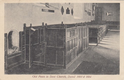 Postcard old pews dent - pews, in
