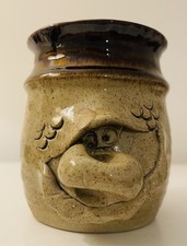 Studio Pottery Face Vase