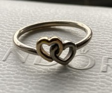pandora double heart ring. Size 52. Gold And Silver. Discontinued