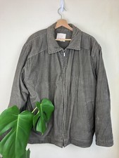 EWM Corduroy Jacket Large Full Zip Coat Fleece Lined In Brown