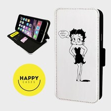 BETTY  LITTLE BLACK DRESS - Faux Leather Flip Phone Case Cover- iPhone/Samsung