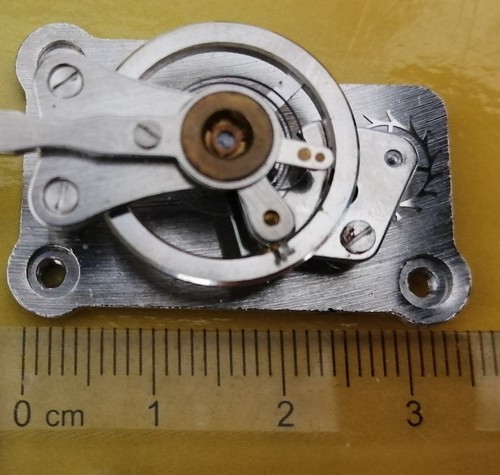 Clock platform escapement - clock.,