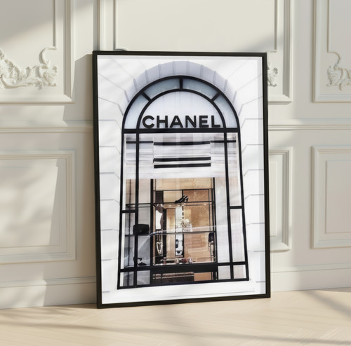Black white chanel store - black,