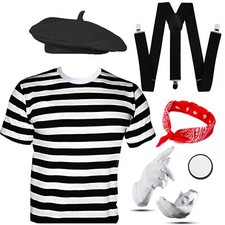 Mime Artist French Man Costume
