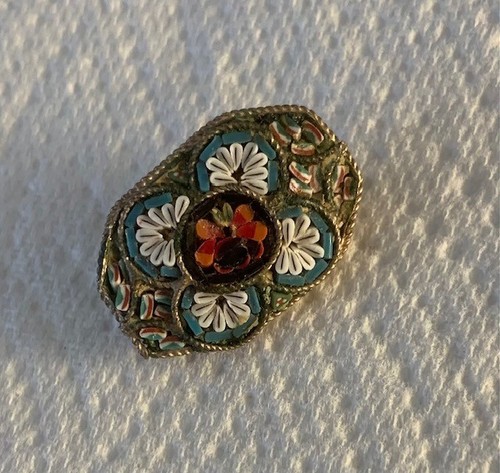 Italian micro mosaic brooch - italian,