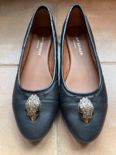 KURT GEIGER Emmy Quilted Leather Ballerina Flats - Black - Size EU 40 - VGC