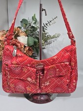 Oilily ? Vintage Oilskin Medium Red Y2k Shoulder Crook Hand Bag Excellent 