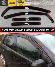 FOR VW GOLF MK5 2004-2009 5 Door Hatchback Wind Deflectors 4pc Tinted + Cilps x8