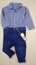 Boys NWT RIVER ISLAND Skinny Stretch Jeans NWoT ALBETTA Romper Shirt 6-9 Months