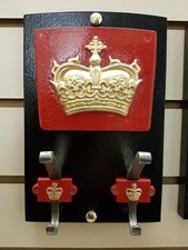 RED TELEPHONE BOX 2 HOOKS COAT HANGER OF SCOTTISH CROWN PLATE, K6, BOOTH, KIO