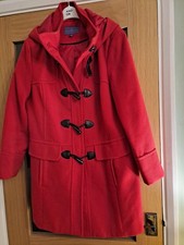 Red Duffle Coat Automony Sz 16