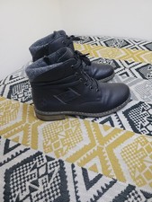 Womens Reiker Wool Collar Lace Up Ankle Boots Size 5 EU 38 Black & Grey