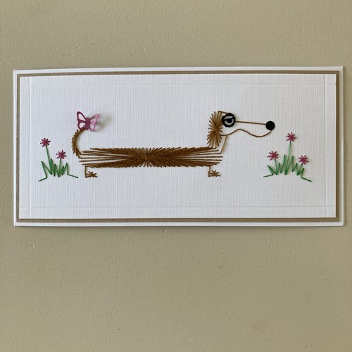 Handmade stitched dachshund - stitched,