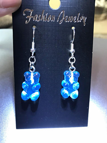 Blue resin gummy bear - blue,