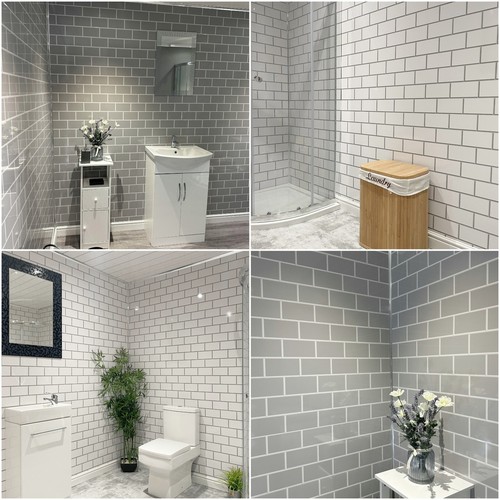 Metro tile effect bathroom - effect,