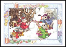 Greeting Card - Rabbit Snowman