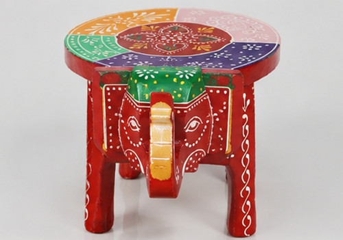 Hand painted elephant stool - hand,