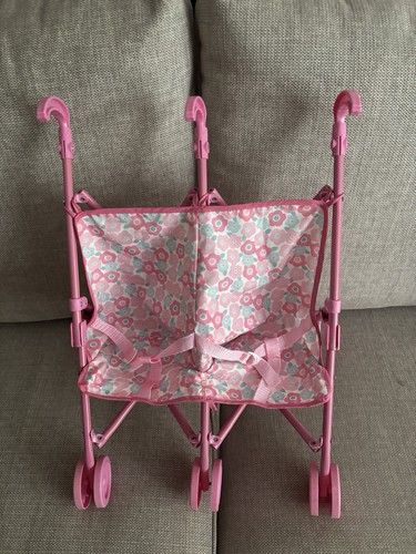 Dolls pink double buggy - pink,