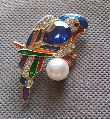 Vintage style bird brooch - , with