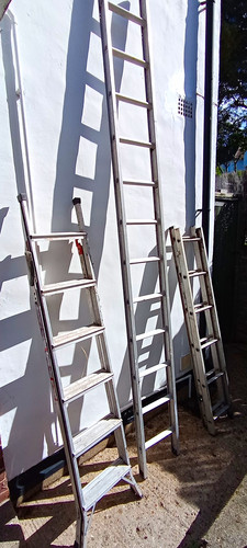 Aluminium extension ladder - aluminium,
