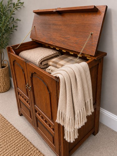 Vintage oak record player - vintage,